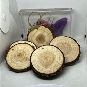 Natural Wood Slice Coasters bundle of 6 and 2 free